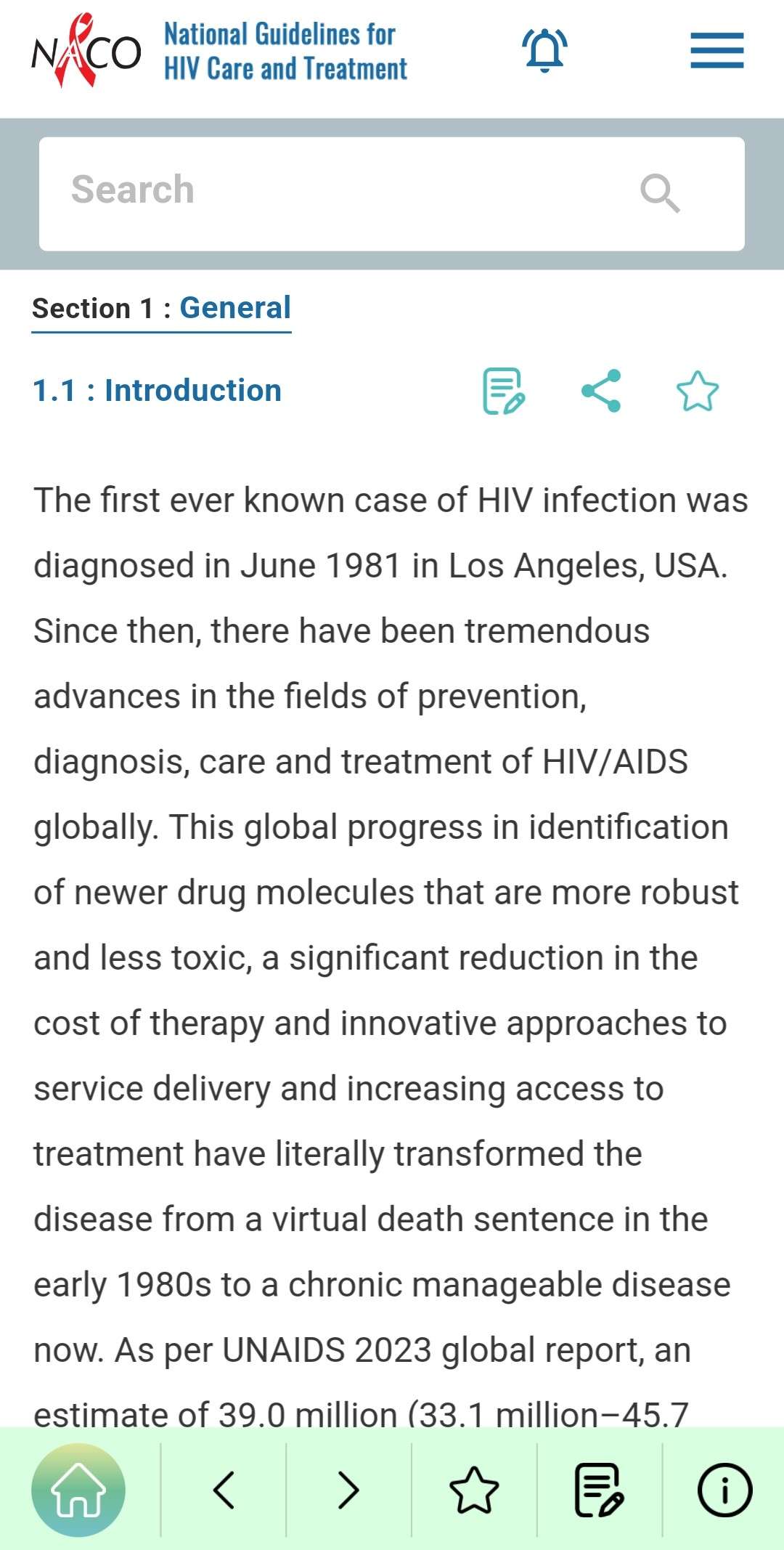 Mobile Application on National Guidelines on HIV care and treatment